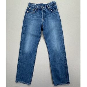 Levis Premium 501 90s Straight Leg Jeans Medium Wash Blue W24 L30